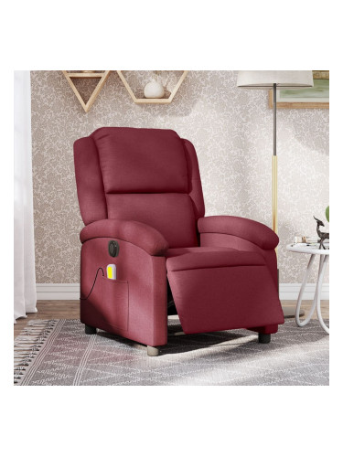 Sonata H Електрически масажен наклоняем стол, виненочервен, текстил