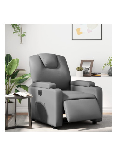 Sonata H Електрически реклайнер стол, сив, изкуствена кожа