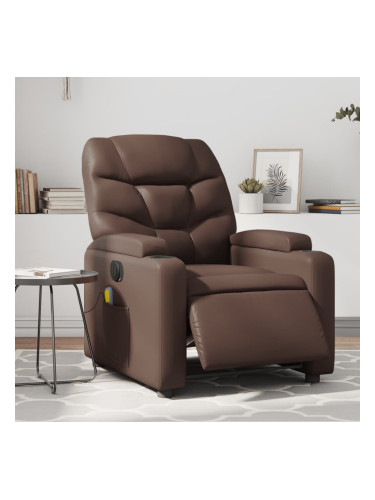 Sonata H Електрически масажен реклайнер стол, кафяв, изкуствена кожа