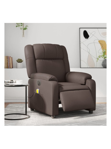Sonata H Електрически масажен реклайнер стол, кафяв, изкуствена кожа