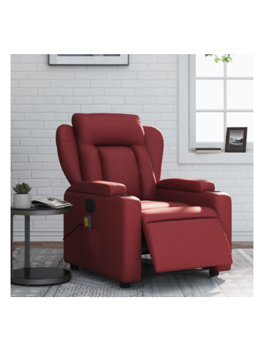 Sonata H Електрически масажен накланящ стол виненочервен изкуствена кожа