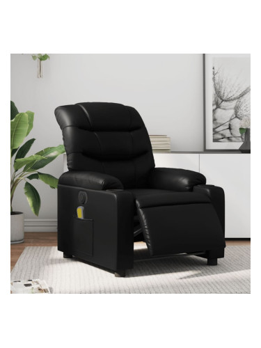 Sonata H Електрически масажен реклайнер стол, черен, изкуствена кожа