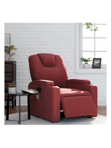 Sonata H Електрически масажен накланящ стол виненочервен изкуствена кожа