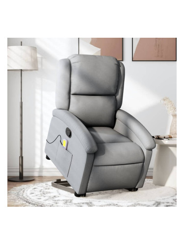 Sonata H Изправящ масажен реклайнер стол, светлосив, текстил