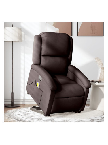 Sonata H Изправящ масажен реклайнер стол, тъмнокафяв, текстил