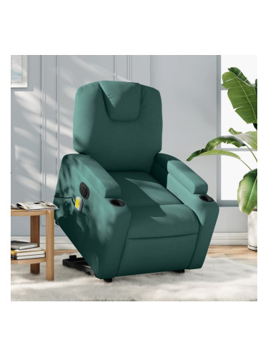 Sonata H Електрически изправящ масажен реклайнер стол тъмнозелен текстил