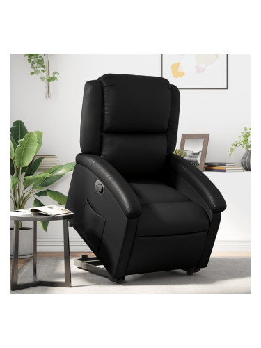 Sonata H Изправящ реклайнер стол, черен, изкуствена кожа