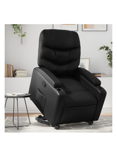 Sonata H Изправящ реклайнер стол, черен, изкуствена кожа