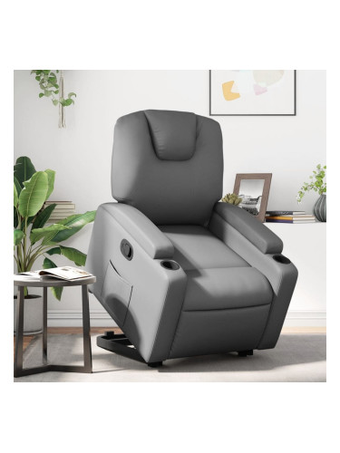 Sonata H Изправящ реклайнер стол, сива, изкуствена кожа