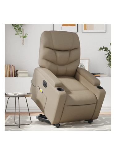 Sonata H Електрически изправящ масажен реклайнер, капучино, еко кожа