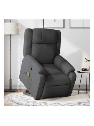 Sonata H Изправящ масажен реклайнер стол,тъмносив, текстил