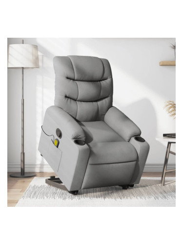 Sonata H Изправящ масажен реклайнер стол, светлосив, текстил