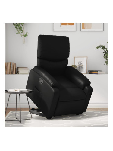 Sonata H Изправящ реклайнер стол, черен, изкуствена кожа