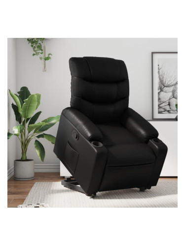 Sonata H Изправящ реклайнер стол, черен, изкуствена кожа