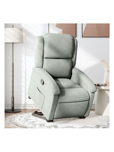 Sonata H Изправящ реклайнер стол, светлосив, кадифе