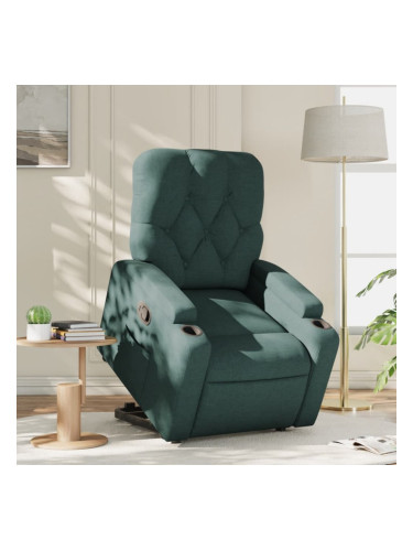 Sonata H Изправящ реклайнер стол, тъмнозелен, текстил