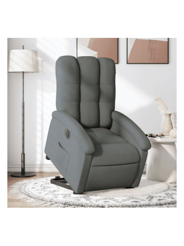 Sonata H Електрически изправящ реклайнер стол, тъмносив, текстил