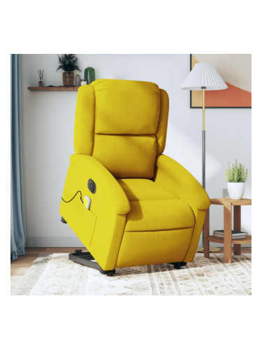 Sonata H Електрически изправящ масажен реклайнер стол, жълт, кадифе