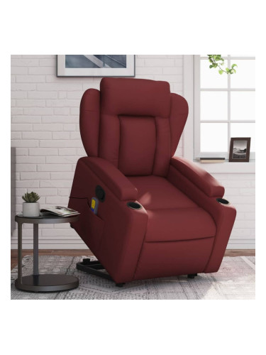 Sonata H Изправящ масажен наклоняем стол, виненочервен, изкуствена кожа