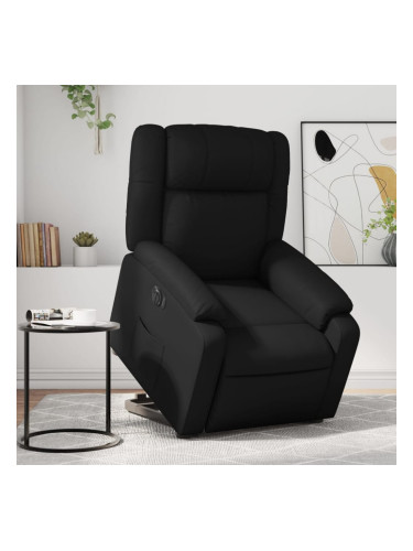 Sonata H Електрически изправящ реклайнер стол, черен, еко кожа