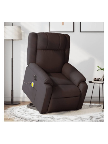 Sonata H Електрически изправящ масажен реклайнер стол тъмнокафяв текстил