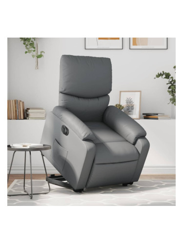 Sonata H Електрически изправящ реклайнер стол, сив, изкуствена кожа