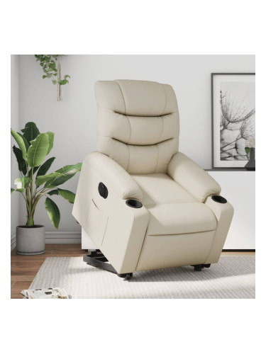 Sonata H Електрически изправящ реклайнер стол, кремав, изкуствена кожа