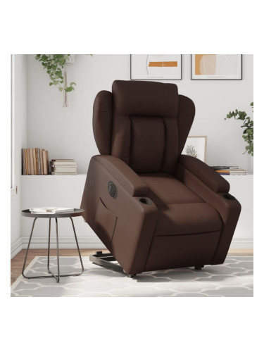 Sonata H Електрически изправящ реклайнер стол, кафяв, изкуствена кожа