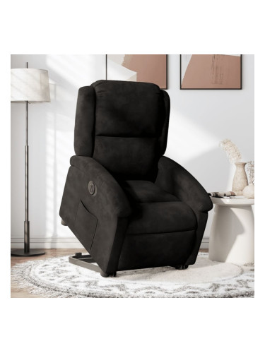 Sonata H Електрически изправящ реклайнер стол, черен, кадифе