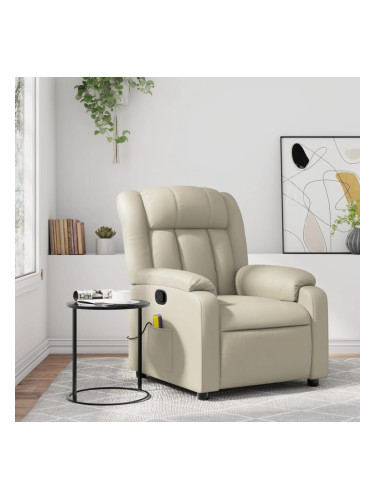 Sonata H Масажен стол реклайнер, кремав, изкуствена кожа