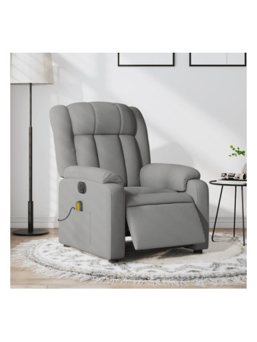 Sonata H Електрически масажен реклайнер стол, светлосив, текстил