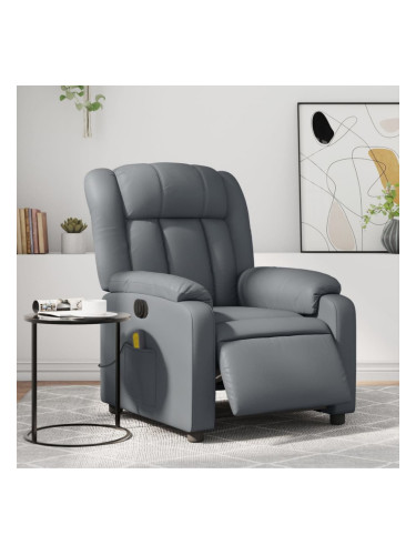 Sonata H Електрически масажен реклайнер стол, сив, изкуствена кожа