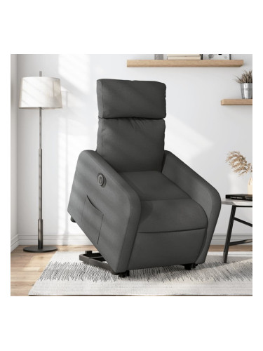 Sonata H Електрически изправящ реклайнер стол, тъмносив, текстил