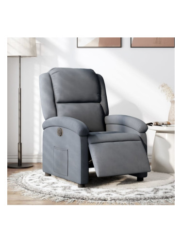 Sonata H Електрически реклайнер стол, тъмносив, кадифе