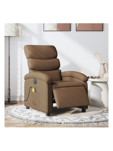 Sonata H Електрически масажен реклайнер стол, кафяв, текстил