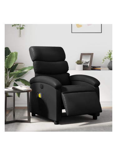 Sonata H Електрически масажен реклайнер стол, черен, изкуствена кожа