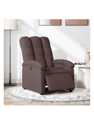 Sonata H Електрически реклайнер стол, тъмнокафяв, текстил