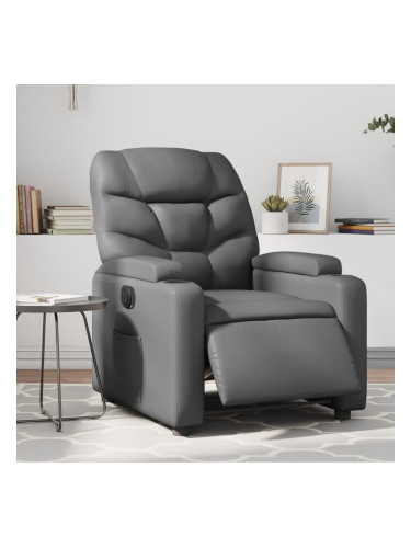 Sonata H Електрически реклайнер стол, сив, изкуствена кожа