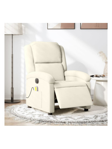 Sonata H Електрически масажен реклайнер стол, кремав, кадифе