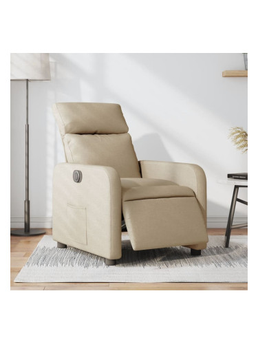 Sonata H Електрически стол реклайнер , кремав, текстил