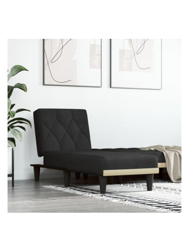 Sonata H Кушетка, черна, кадифе
