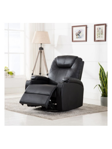 Sonata H Масажен стол с люлееща функция, черен, изкуствена кожа