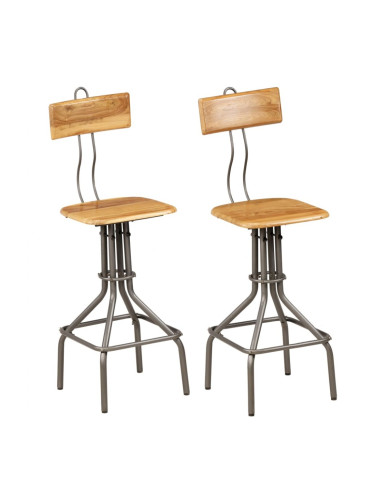 Sonata H Бар столове, 2 бр, регенерирана тикова дървесина масив