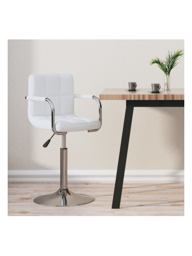 Sonata H Бар табуретка, бяла, изкуствена кожа