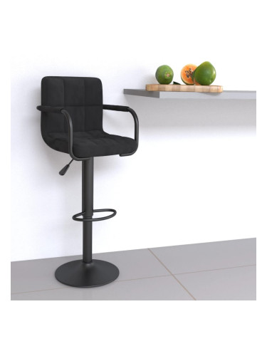 Sonata H Бар табуретка, черна, кадифе