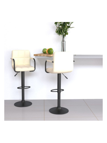 Sonata H Бар табуретки, 2 бр, кремави, текстил