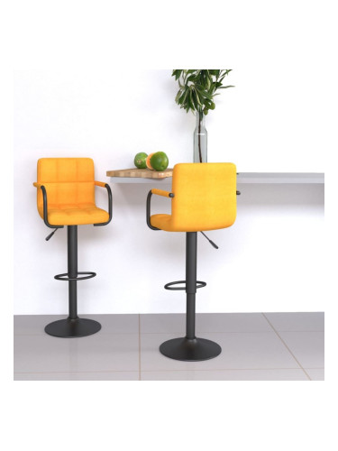 Sonata H Бар табуретки, 2 бр, горчица, текстил