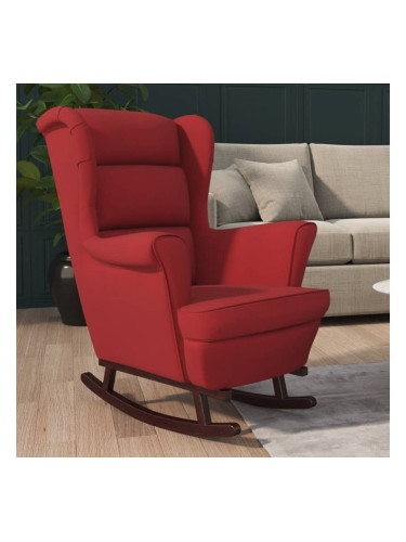 Sonata H Люлеещ стол крака от каучуково дърво масив виненочервен кадифе