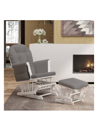 Sonata H Плъзгащ се стол с табуретка, тъмносив, текстил