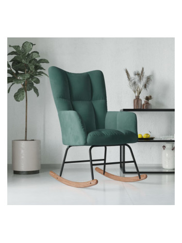 Sonata H Люлеещ стол, тъмнозелен, кадифе